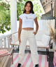 DL1961 Girls Lilia Flax Pull On Barrel Leg Jeans Distressed/seasonal girls DL1961 Ivory Y/S (7/8)