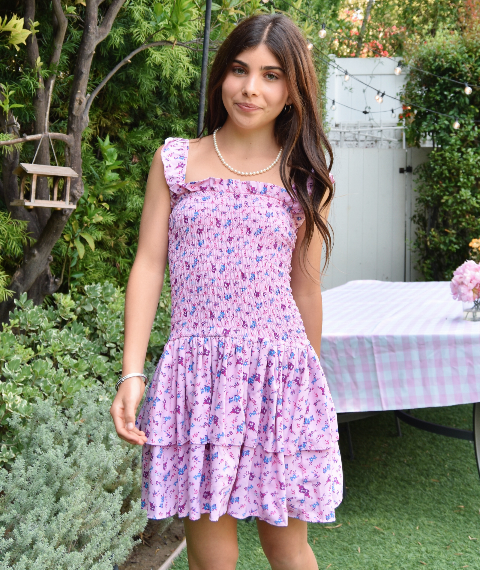 Cheryl Creations Girls Pink Floral Ettie Dress Girls Casual Dresses Cheryl Creations