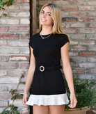 Gold Rush NYC Girls Ellie Black/White Belted Service Dress Girls Special Dresses Gold Rush NYC Black/White Y/S (7/8)
