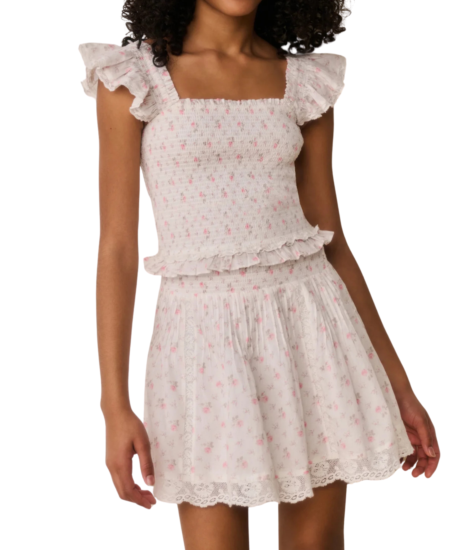 Love Shack Fancy Girls Solena Skirt Sunwashed Ivory