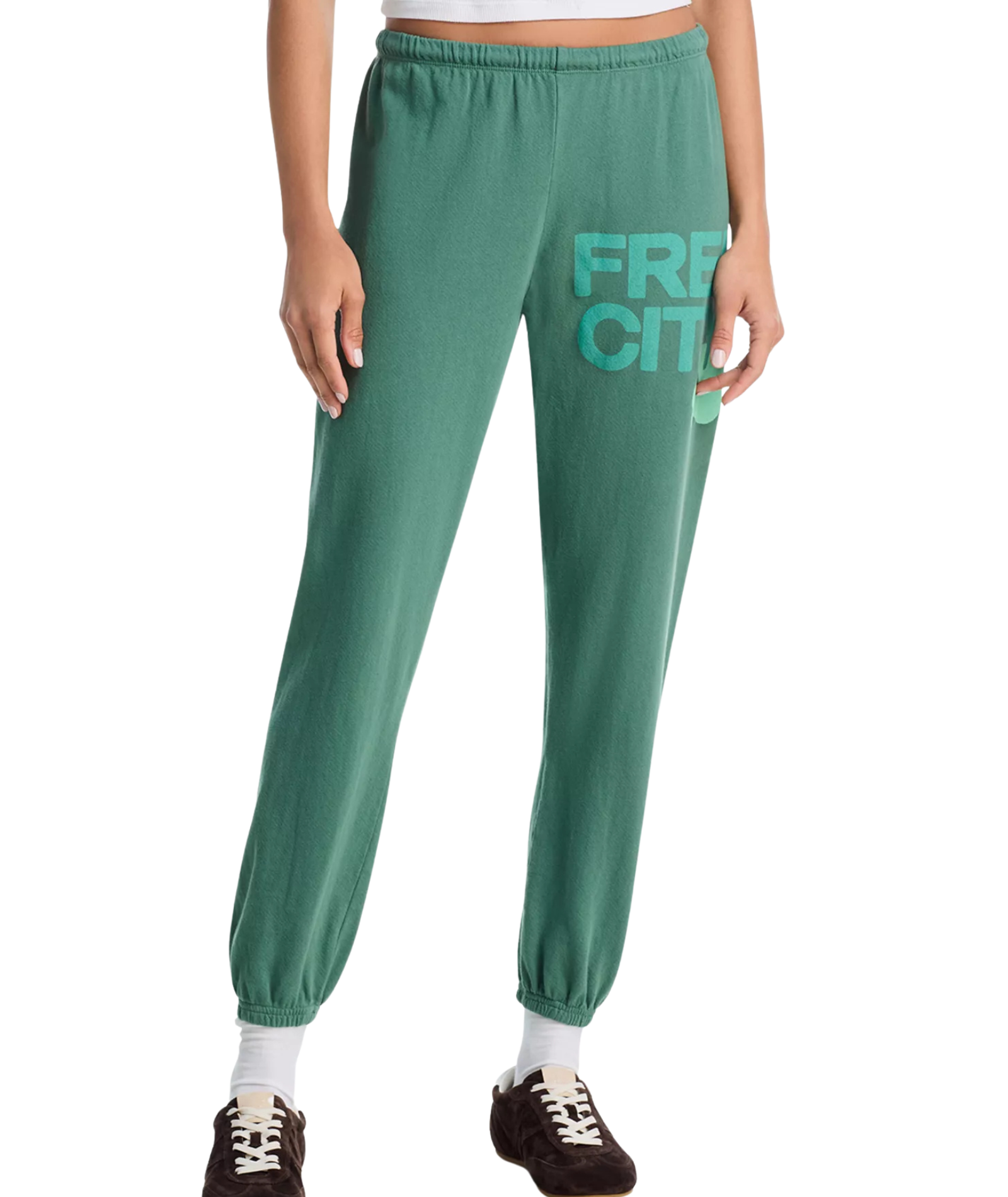 FREECITY Women Large Sweatpants Eat Green Womens Casual Bottoms FREECITY Green Juniors/Women XS