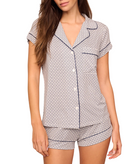 Eberjey Women Gisele Shortie Printed PJ Set Geosphere Grey Accessories Eberjey Grey Juniors/Women XXS