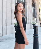Gold Rush NYC Girls April Stretch Mini Dress With Rose Girls Special Dresses Gold Rush NYC