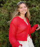 8apart Women Carlisle Crochet Cardigan Distressed/seasonal womens 8apart Red Juniors/Women S