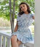 Summer Loving Girls Gustavia Dress Mini Roses Blue Girls Casual Dresses Summer Loving