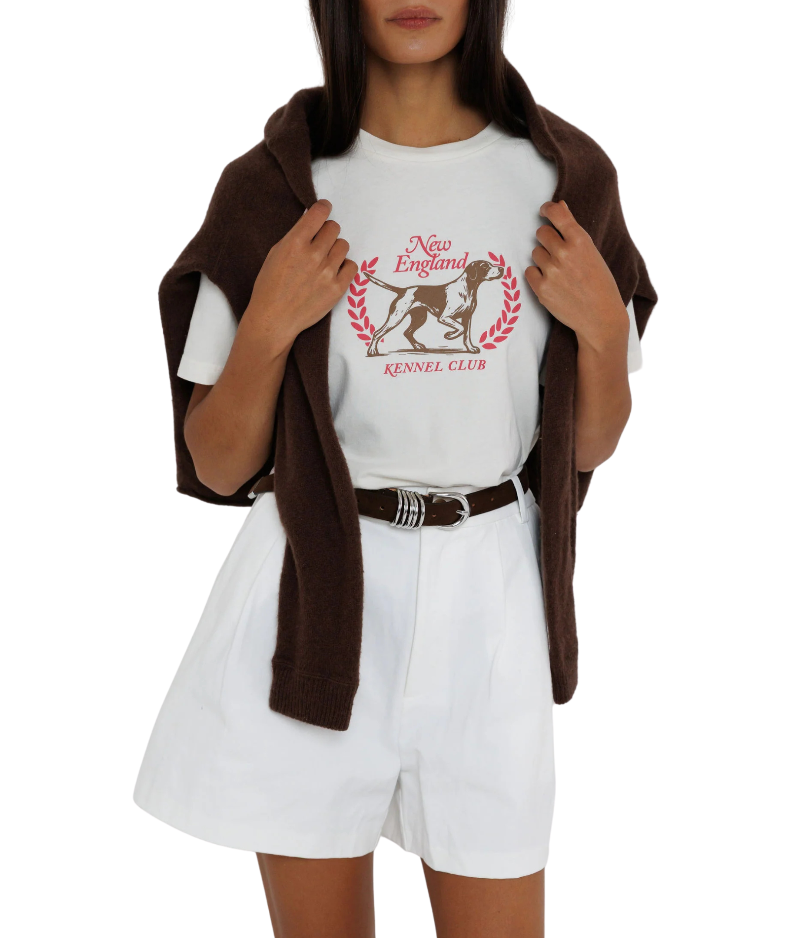 Sunny Somewhere Women New England Kennel Club Everyday Tee Womens Casual Tops Sunny Somewhere White Juniors/Women XS