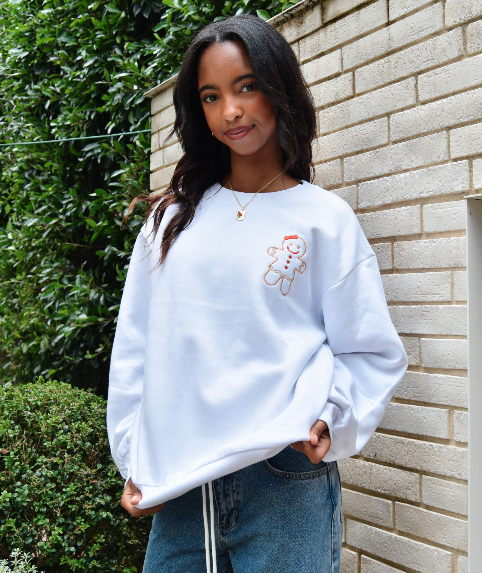 8apart Women Happy Gingerbread Girl Top Womens Casual Tops 8apart