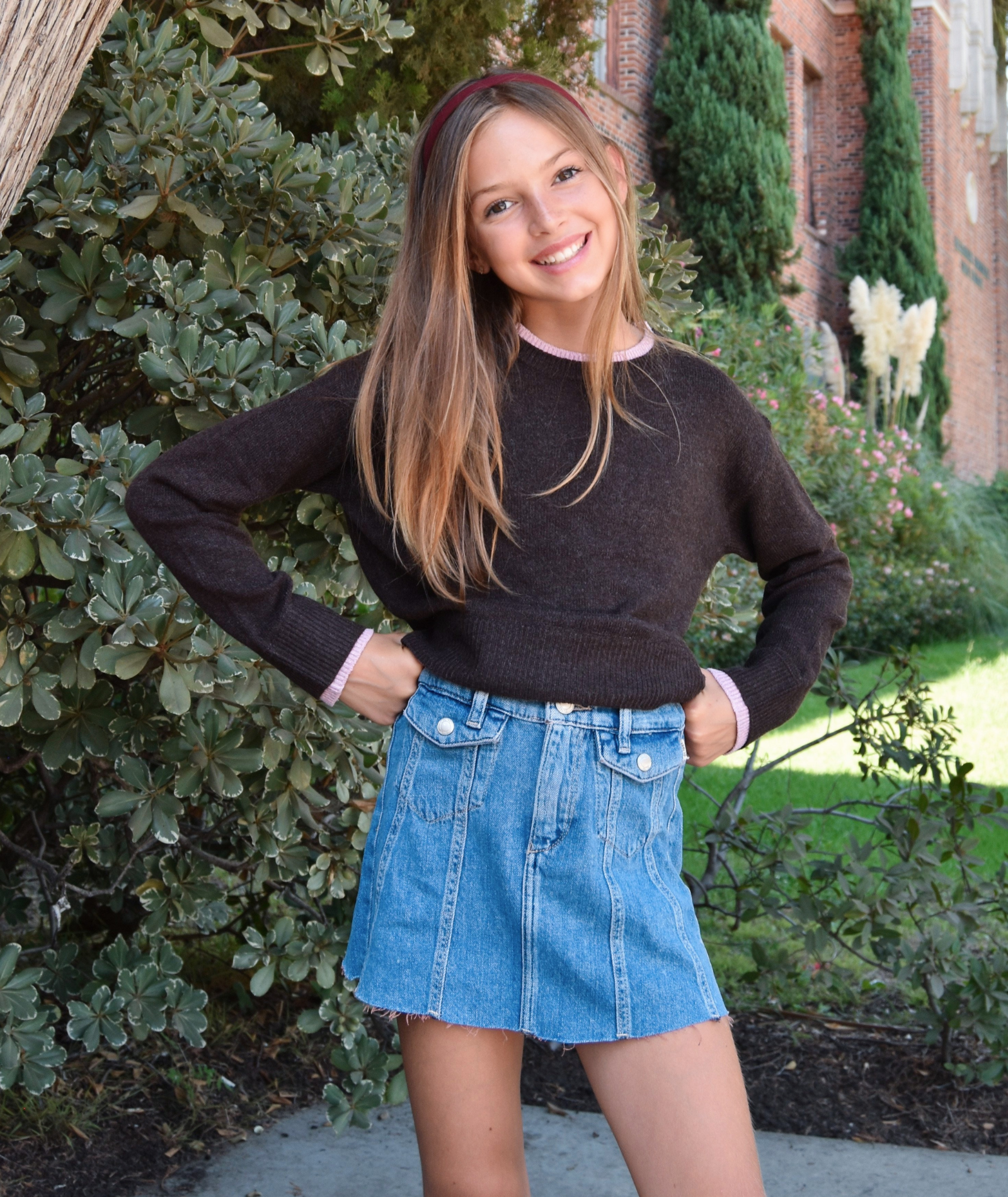 DL1961 Girls Jenny Indigo Rose Aura Mini Skirt