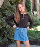 DL1961 Girls Jenny Indigo Rose Aura Mini Skirt
