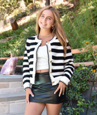 8apart Women Jayne Striped Cardigan Womens Casual Tops 8apart Striped Juniors/Women S