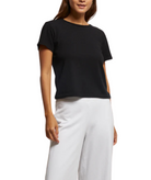 Perfect White Tee Women Lisa Recycled Cotton Slim Crew Tee Womens Casual Tops Perfect White Tee True Black Juniors/Women XS