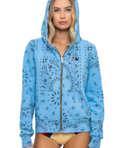 Aviator Nation Women Bandana Zip Hoodie Womens Casual Tops Aviator Nation