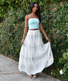 Katie J NYC Juniors Cream/Silver Lurex Allegra Maxi Skirt Girls Casual Bottoms Katie J NYC
