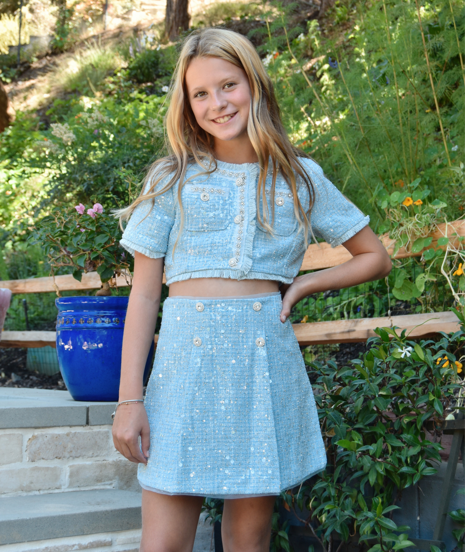 Mini Dreamers Girls Olivia 3-Piece Set Girls Special Dresses Mini Dreamers Light Blue Y/6