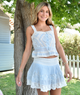 Love Shack Fancy Women Levant Skirt Pale Blue Womens Casual Bottoms Love Shack Fancy Light Blue Juniors/Women XXS