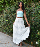 Katie J NYC Juniors Cream/Silver Lurex Allegra Maxi Skirt Girls Casual Bottoms Katie J NYC