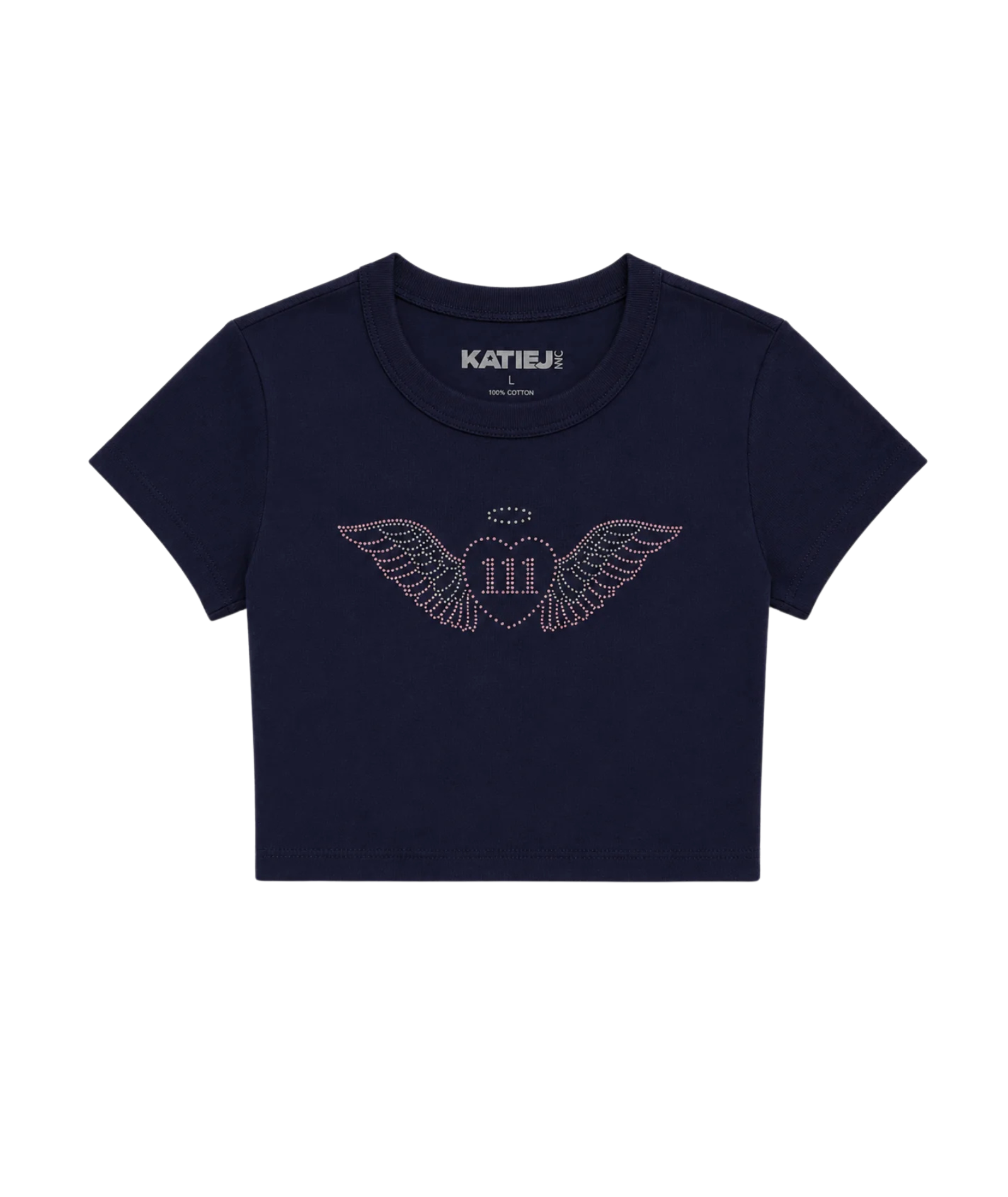 Katie J NYC Girls Angel Baby Tee Girls Casual Tops Katie J NYC Evening Blue Y/S (7/8)