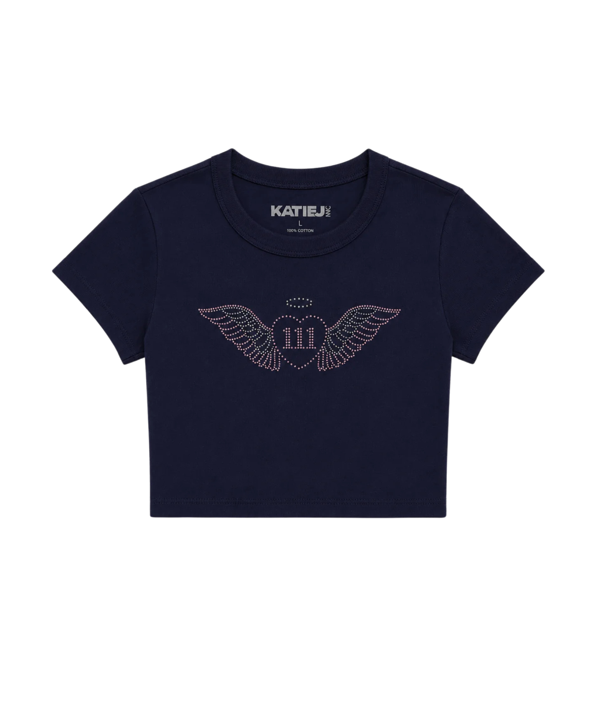 Katie J NYC Girls Angel Baby Tee Girls Casual Tops Katie J NYC Evening Blue Y/S (7/8)