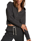 Perfect White Tee Women Vinny Fleece 3/4 Sweatshirt Womens Casual Tops Perfect White Tee