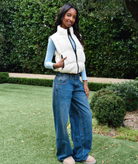 Motel Rocks Women Low Rise Roomy Jeans College Blue Wash Womens Denim Motel Rocks