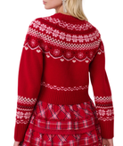 Love Shack Fancy Women Shantae Cardigan Red Velvet Truffle Womens Casual Tops Love Shack Fancy