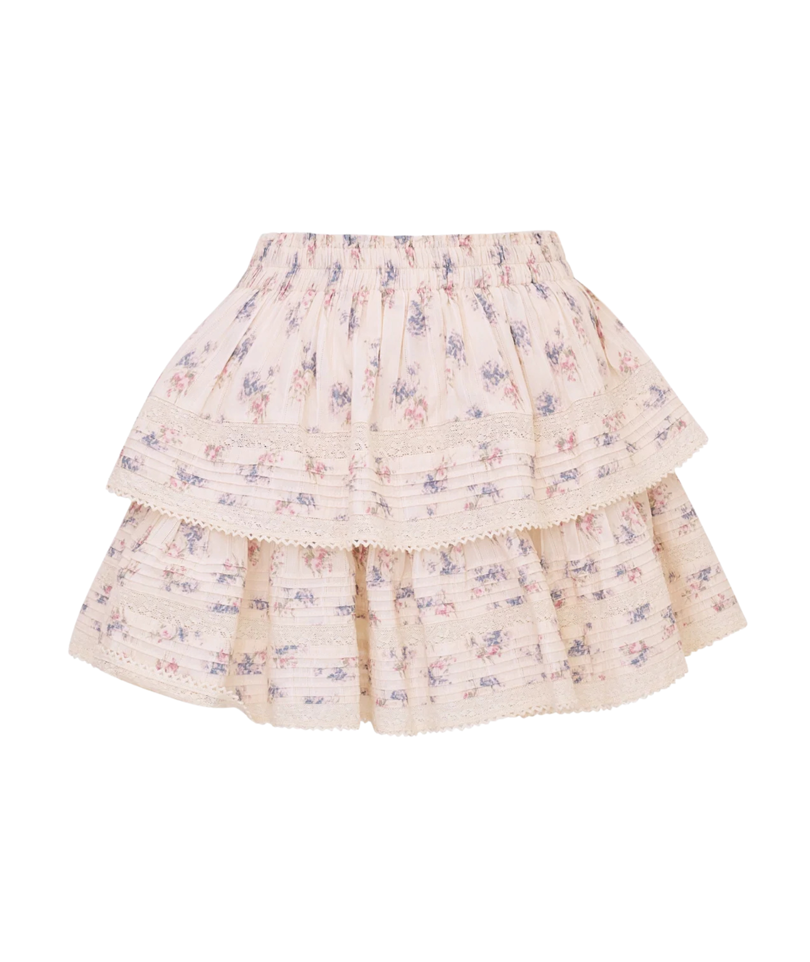 Love Shack Fancy Women Ruffle Mini Skirt Antique Vanilla