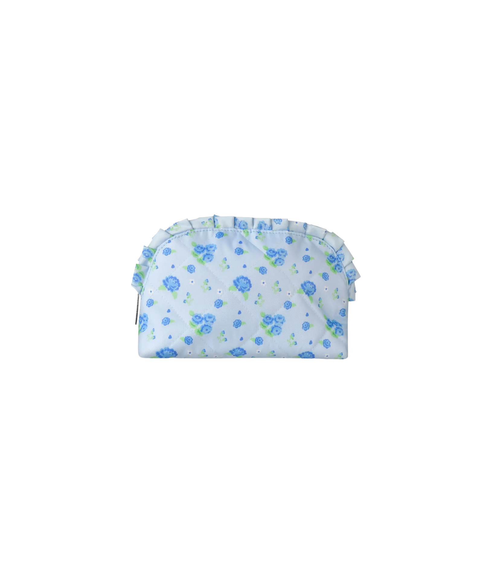 Blue Floral Oval Cosmetic Bag
