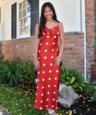 8apart Women Cherry Red Polka Dot Maxi Dress Womens Casual Dresses 8apart