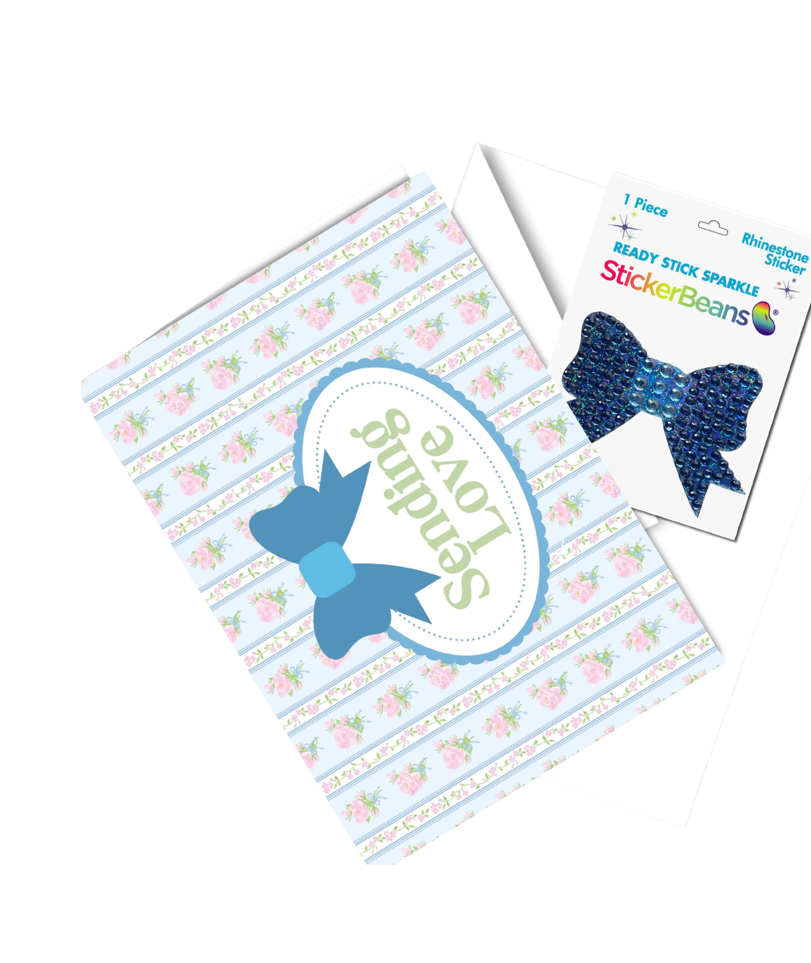 Sticker Beans Sending Love Bows Card With Sticker Accessories Sticker Beans Multi