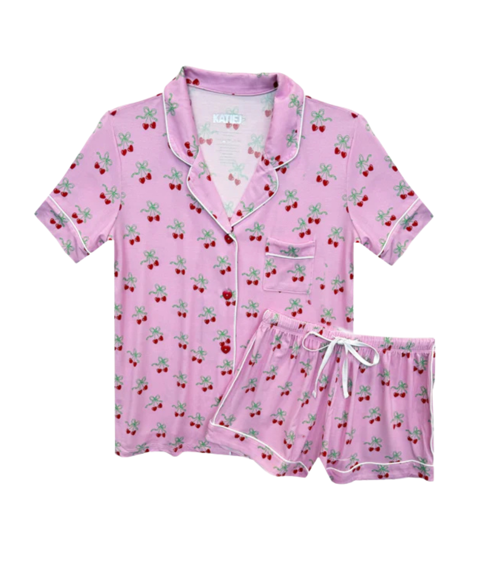 Katie J NYC Juniors Cherry Bows Lynn Shorts PJ Set Accessories Katie J NYC Multi Juniors/Women XXS
