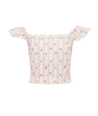 Love Shack Fancy Tween Caspia Top Poppy Red Girls Casual Tops Love Shack Fancy Floral Y/S (7/8)