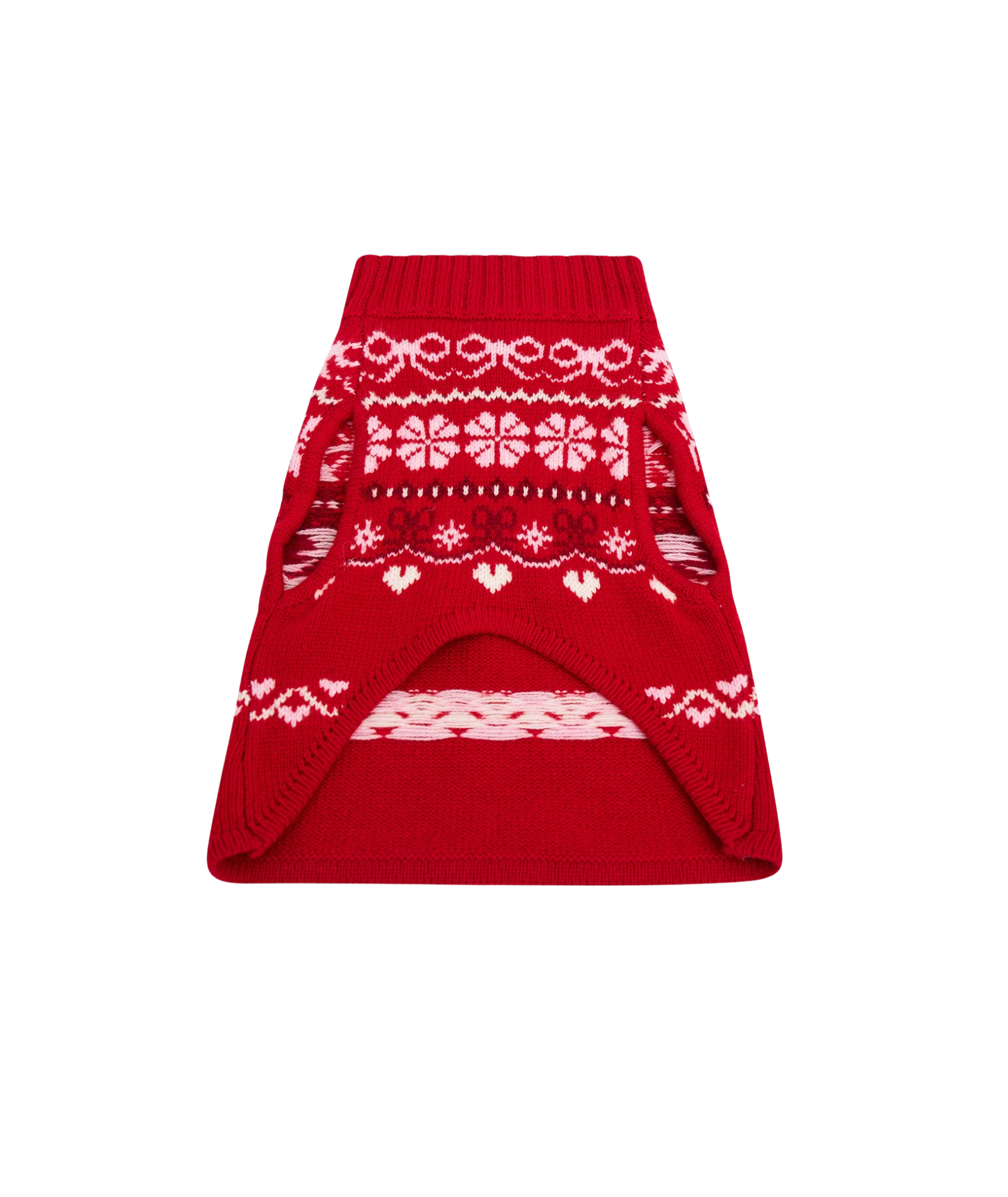 Love Shack Fancy Women Arindia Dog Sweater Red Velvet Truffle Accessories Love Shack Fancy