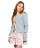 Theme Girls Tali Puff Heart Cardigan Distressed/seasonal girls Theme-NYC Grey Y/XS (6X)