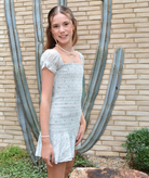 Love Shack Fancy Girls Mosa Dress Snowdrop Blue Girls Casual Dresses Love Shack Fancy