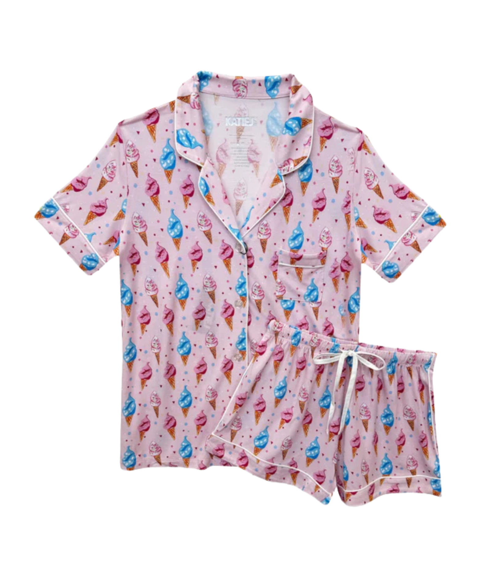 Katie J NYC Juniors Ice Cream Lynn Shorts PJ Set Accessories Katie J NYC Multi Juniors/Women XXS