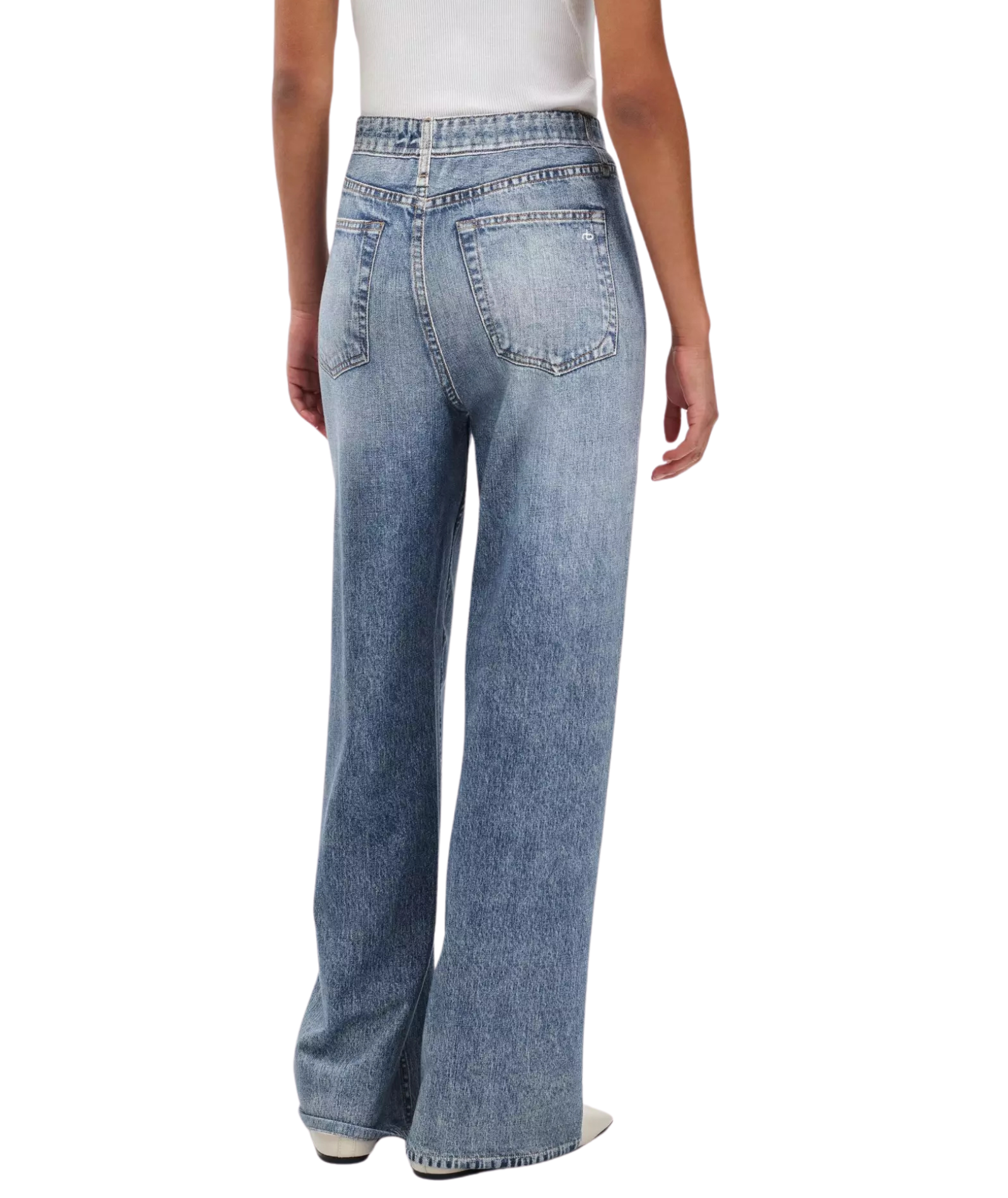 Rag & Bone Women Miramar Terry Wide Leg Pants Scarlett Womens Denim Rag & Bone