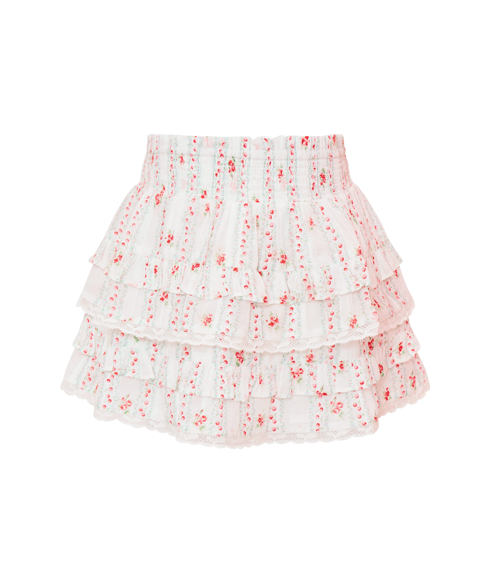 Love Shack Fancy Tween Billie Skirt Poppy Red Girls Casual Bottoms Love Shack Fancy Floral Y/S (7/8)