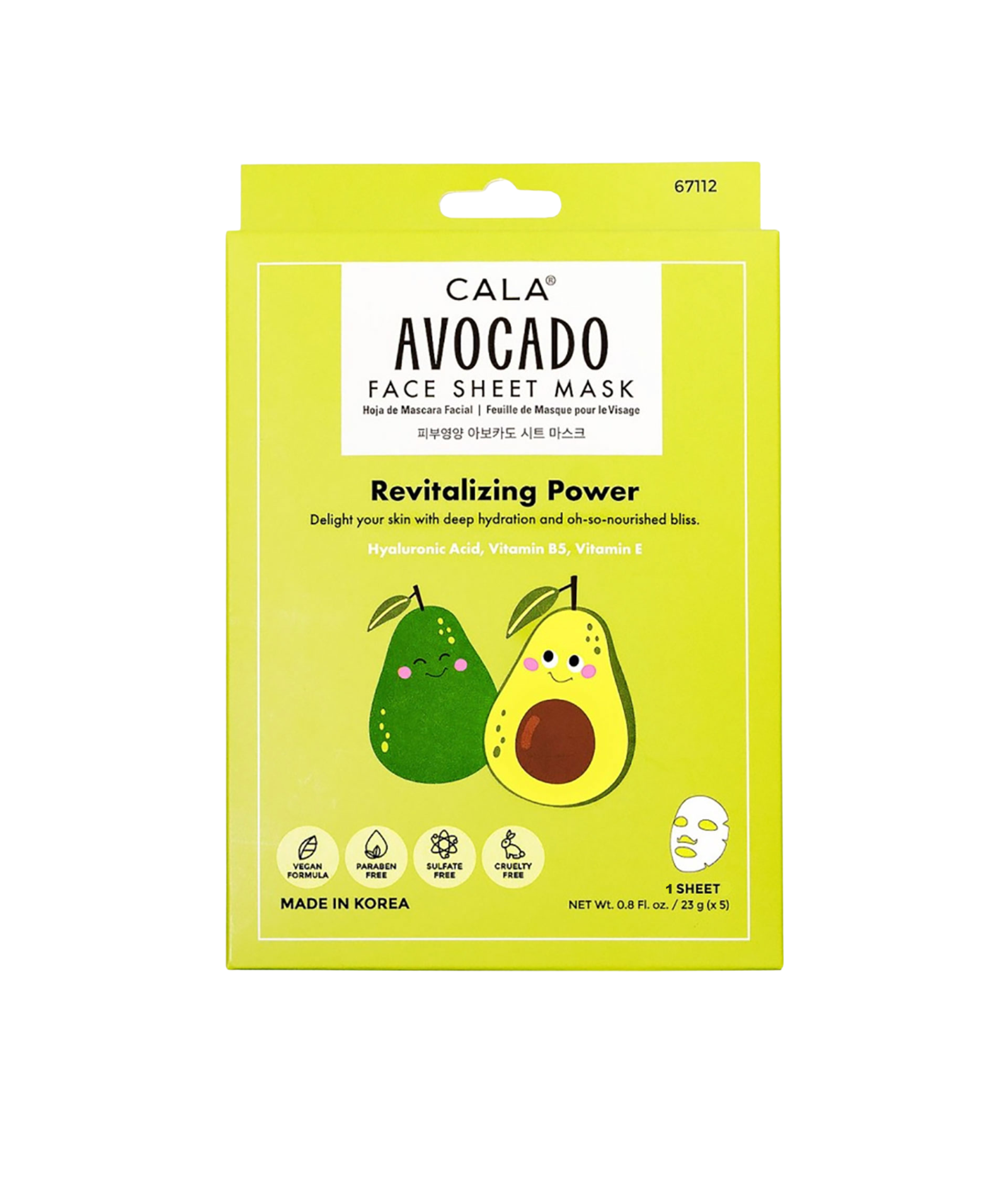 Avocado Sheet Face Mask Accessories Frankie's Exclusives Multi