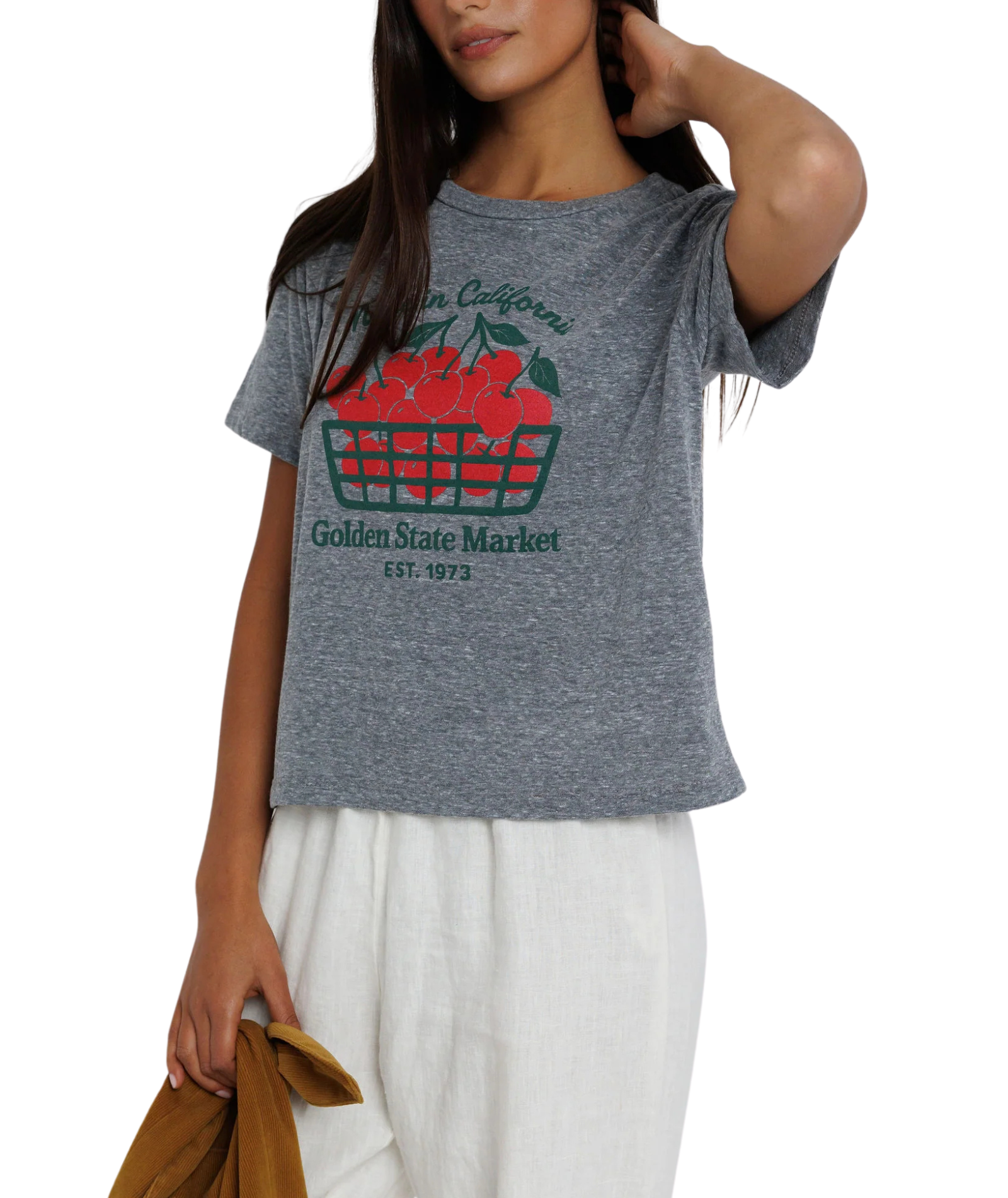 Sunny Somewhere Women California Cherries Everyday Tee Womens Casual Tops Sunny Somewhere