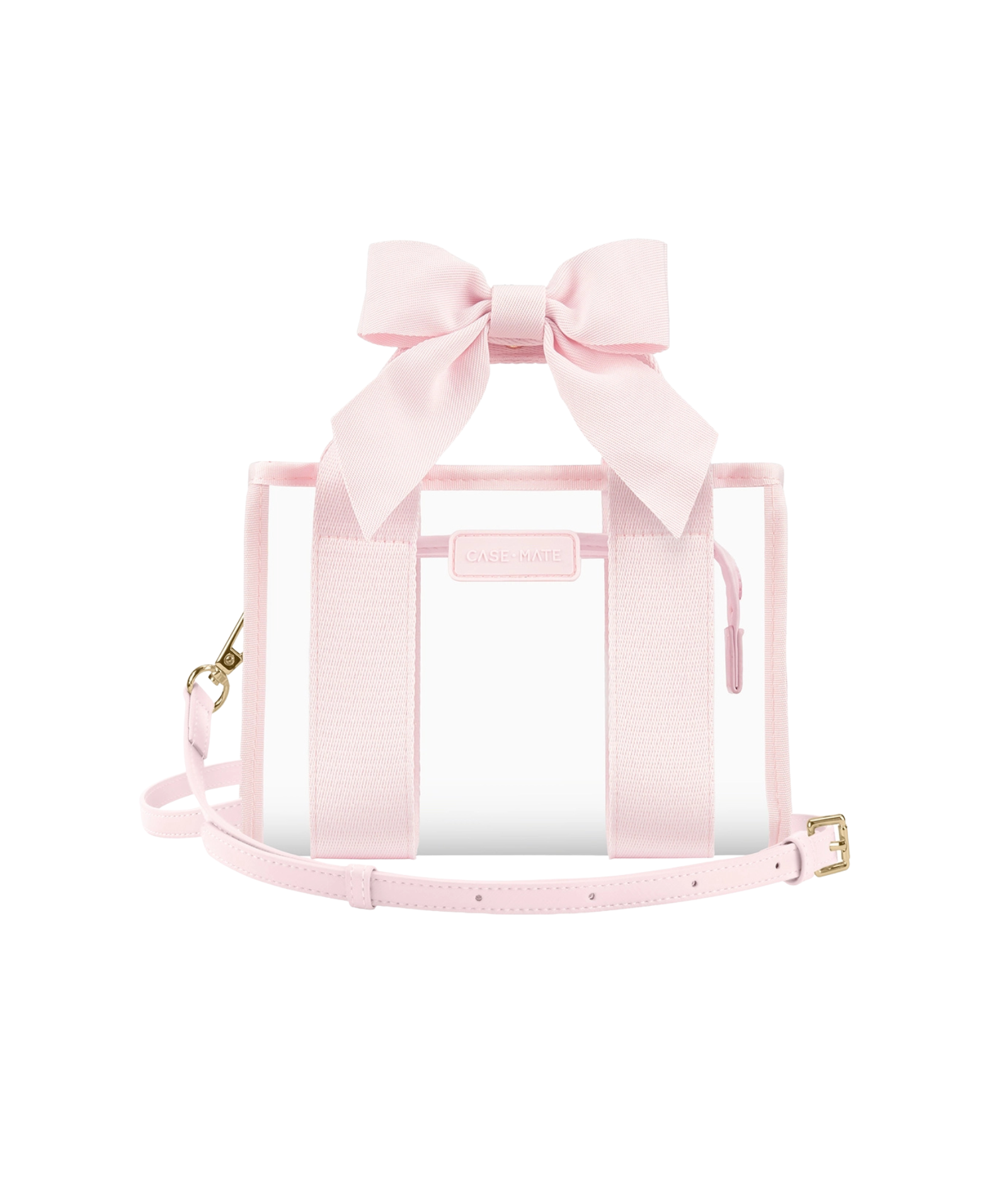 Frankie's Exclusives Clear Jelly Stadium Bag With Bow Ballet Pink Accessories Frankie's Exclusives Pink