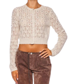 Love Shack Fancy Women Calico Cardigan Ivory Womens Casual Tops Love Shack Fancy