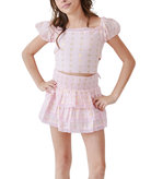Theme Girls Gemma Pastel Pink Lace Hearts Ruffle Mini Skirt Girls Casual Bottoms Theme-NYC