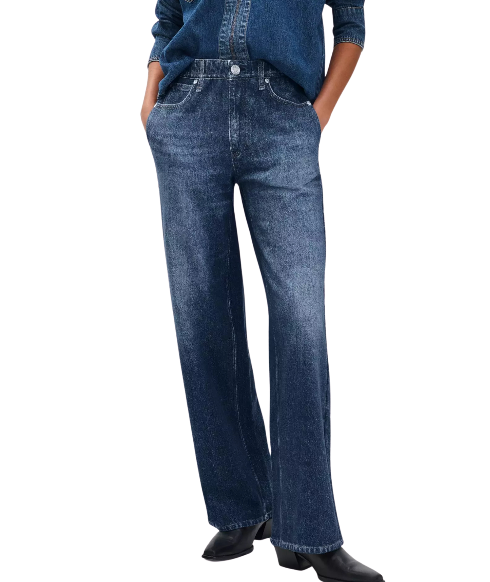 Rag & Bone Women Miramar Terry Wide Leg Pants Petra Womens Denim Rag & Bone