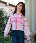 Mini Dreamers Girls Celine Heart Cardigan Girls Casual Tops Mini Dreamers