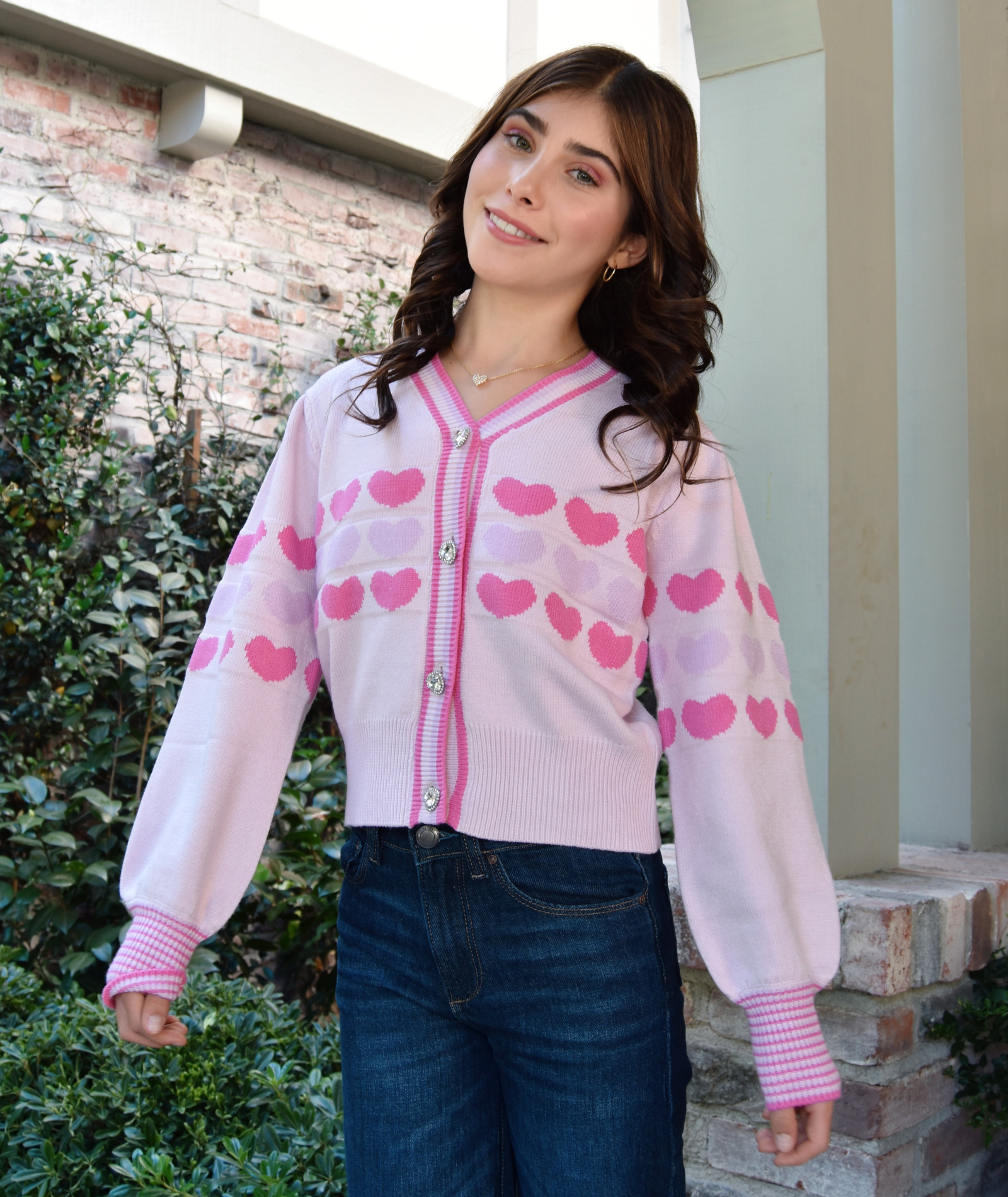 Mini Dreamers Girls Celine Heart Cardigan Girls Casual Tops Mini Dreamers