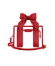 Frankie's Exclusives Clear Jelly Stadium Bag With Bow Varsity Red