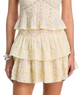 Love Shack Fancy Women Ruffle Mini Skirt Lemon Spritz Womens Casual Bottoms Love Shack Fancy Yellow Juniors/Women XXS