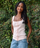 8apart Women Paxton Pointelle Button Down Tank Womens Casual Tops 8apart