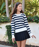 Theme Girls Tiegan Navy and White Striped Sweater