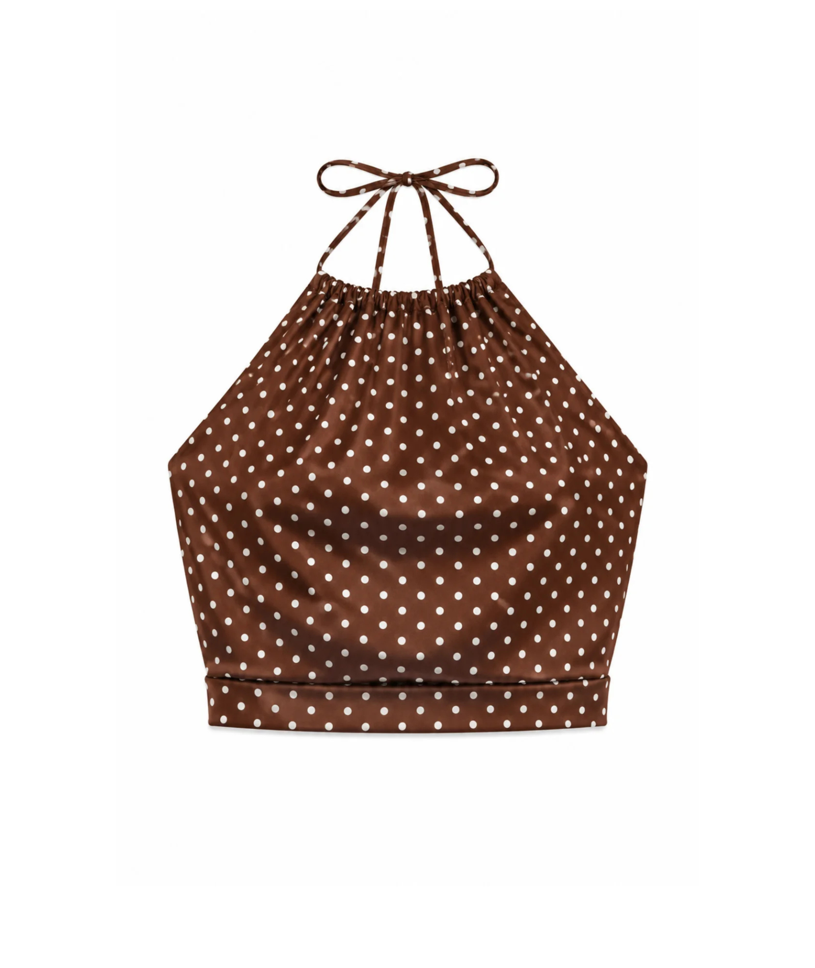 Katie J NYC Girls Anastasia Reversible Halter Top Espresso Polka Dot Bandana